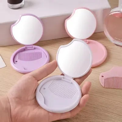 Portable Folding Mirror With Comb
